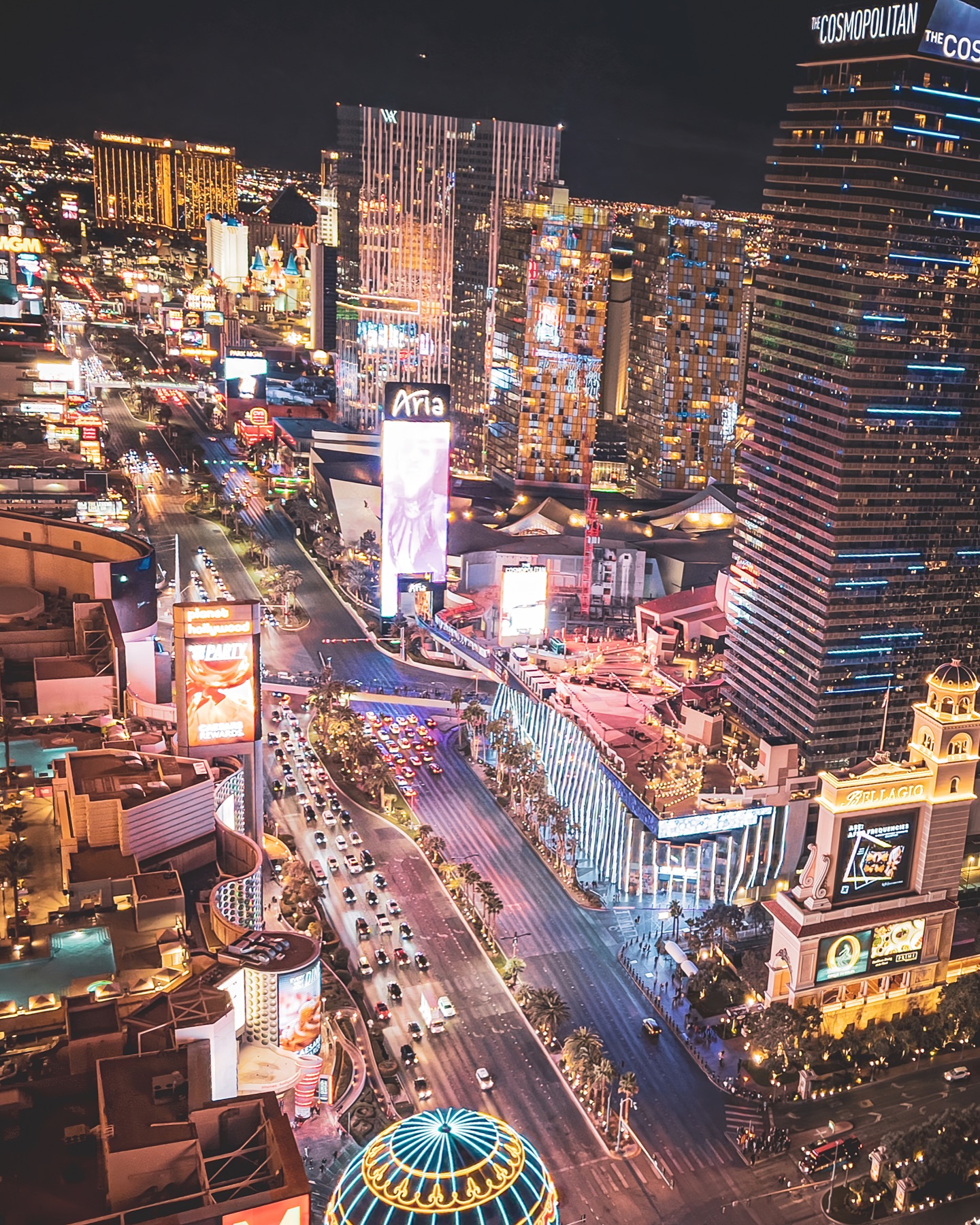 Las Vegas hotels illuminated at night