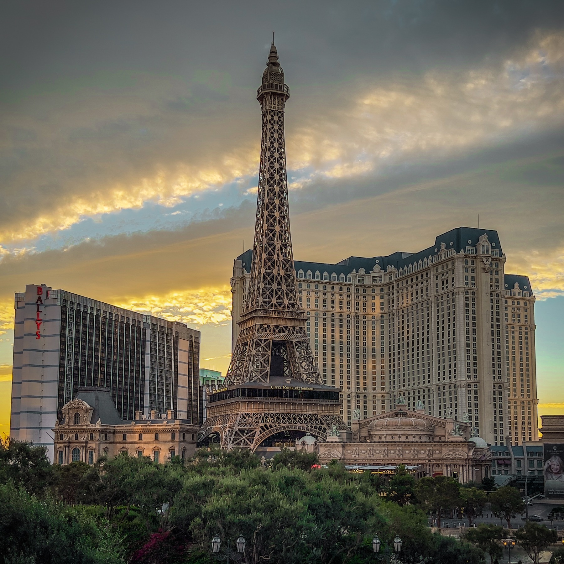 The Eiffel Tower at Paris Las Vegas at sunset
